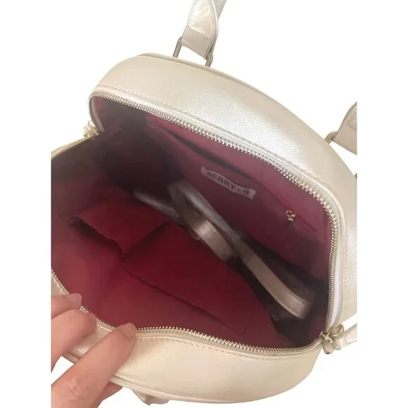 Berry Q Victoria Round Bag – Champagne Gold Metallic Coquette Lolita Style Bows - Picture 7 of 10